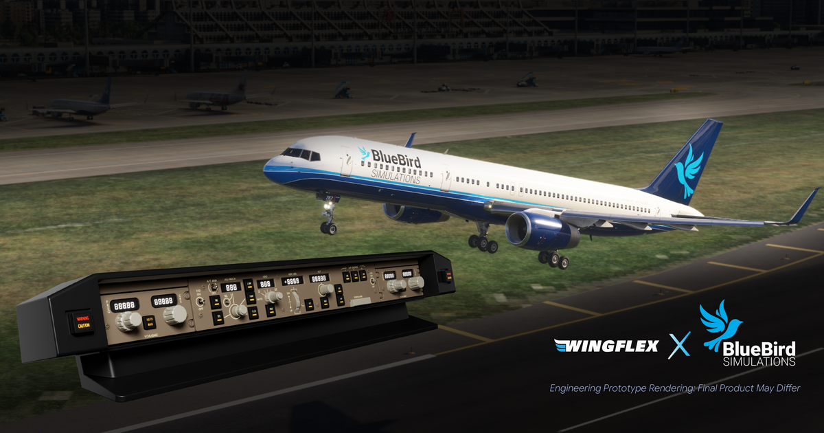 WINGFLEX × BlueBird Simulations Boeing 757 and Glarewing Combo announcement