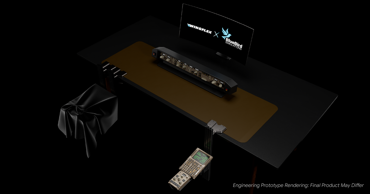 WINGFLEX × BlueBird Simulations — set engineering prototype